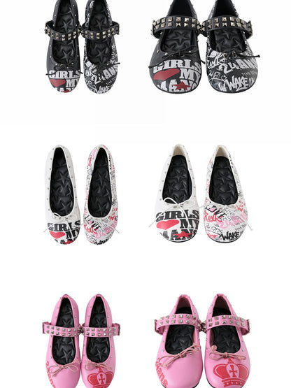 24ans Digital Print Metal Studs Detachable Strap Women&