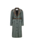 Distressed Denim Leather Trim Coat