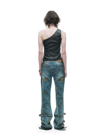 24ans Distressed Lace Patchwork Tie Detail Punk Women&