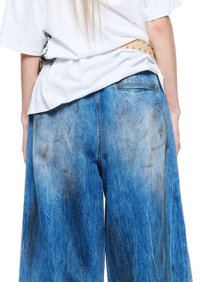 24ans Distressed Tie Dye Print Scoop Back Drop Shoulder Women&