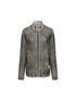 Distressed Two Tone Vintage Zip Up Knit Cardigan