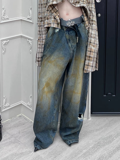 24ans Distressed Waist Flared Jeans-1