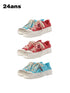 24ans Distressed Wash Denim Low Top Slip On Platform Sneakers-1