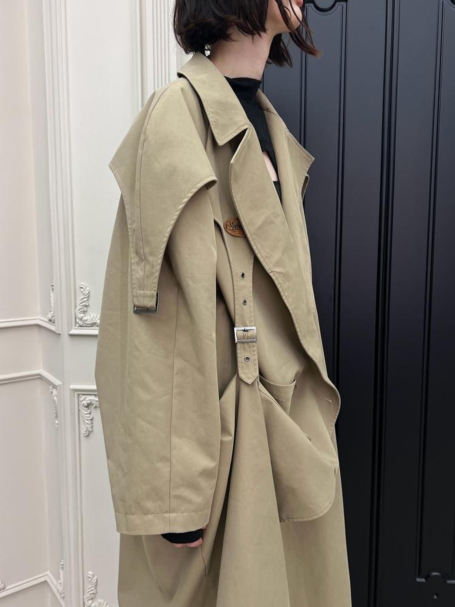 24ans Double Breasted Buckle Trench Coat