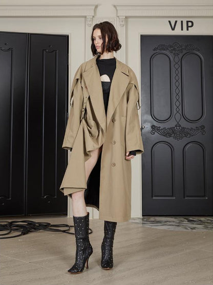 24ans Double Breasted Buckle Trench Coat