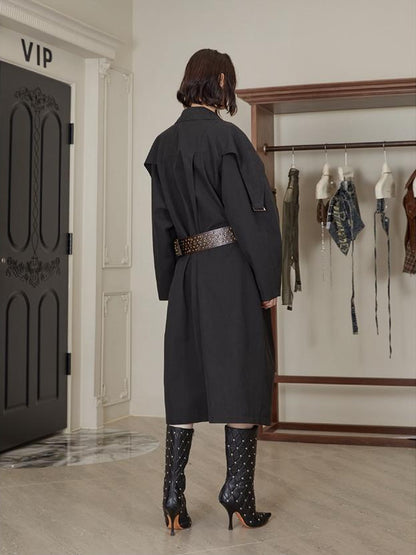 24ans Double Breasted Buckle Trench Coat