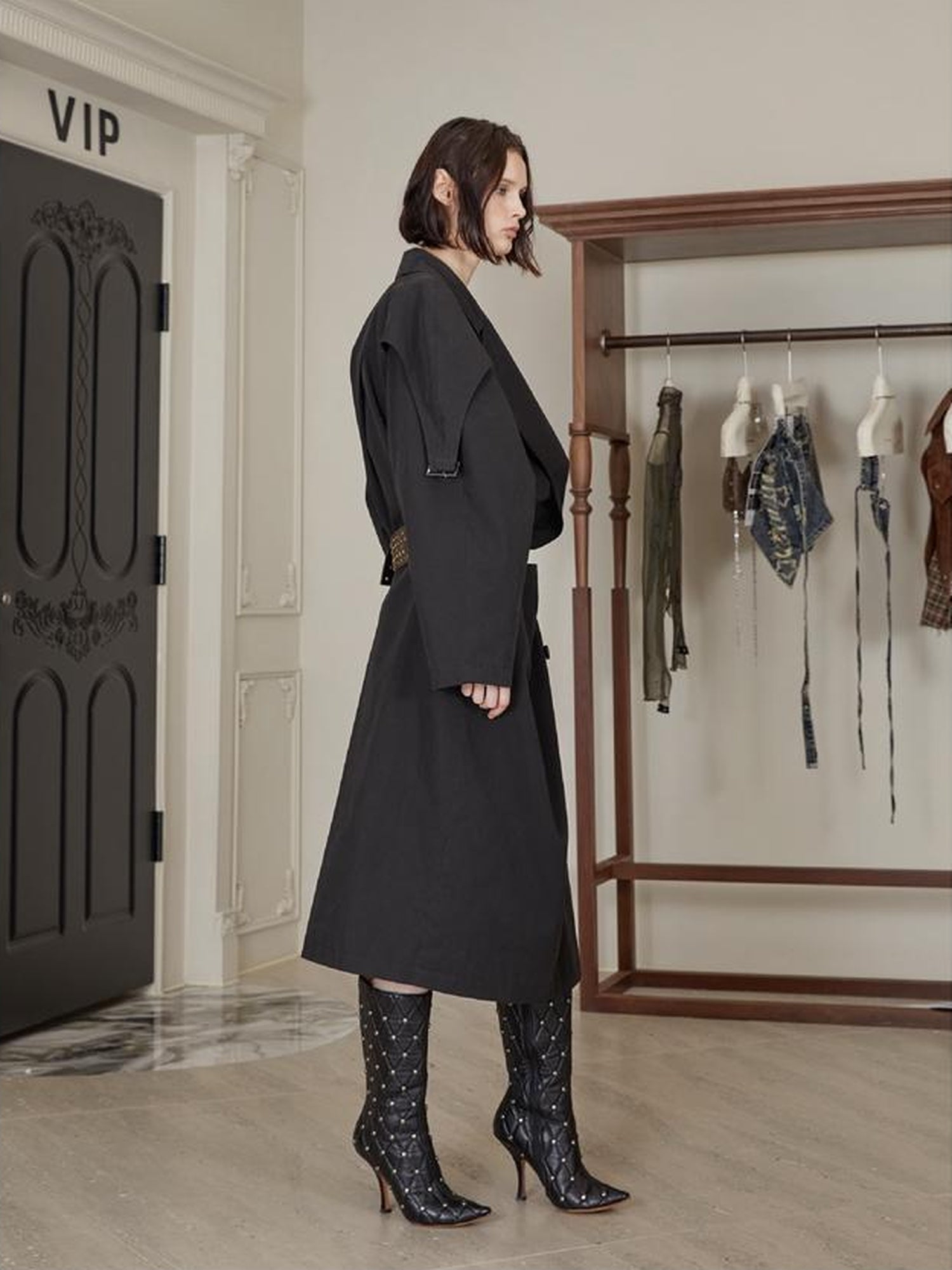 24ans Double Breasted Buckle Trench Coat