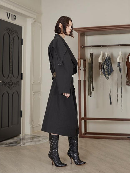 24ans Double Breasted Buckle Trench Coat