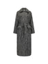 Double Breasted Wool Blend Coat In Grey And Yellow