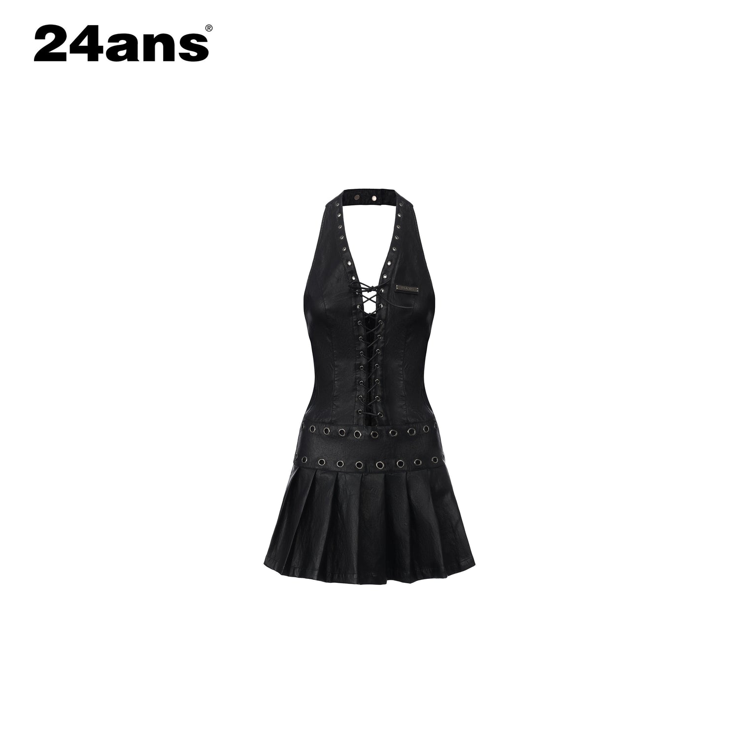 24ans_Double_Eyelet_Drawstring_Pleated_Halter_Women&
