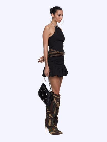 24ans Double Ring Studded Leopard Camo Belt