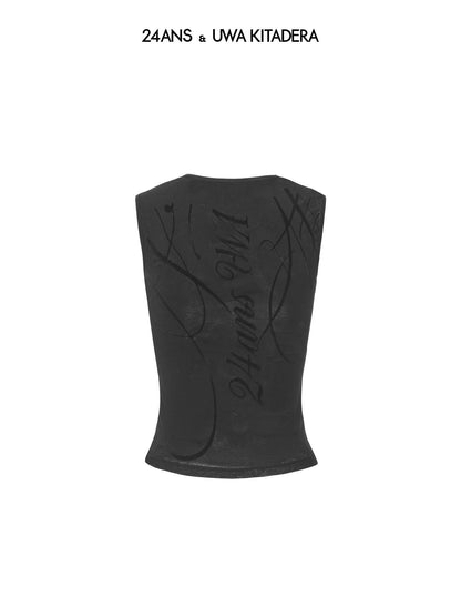 24ans Edgy Distressed Chain Racerback Women&