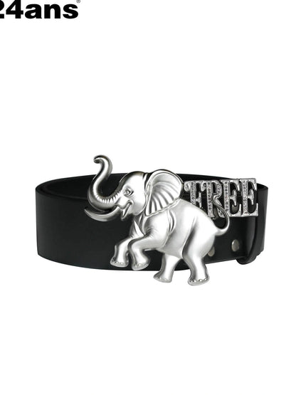 Elephant Emblem Metal Belt Belt