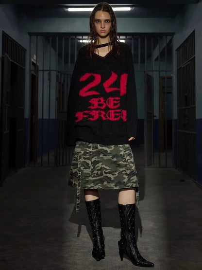 24ans Embroidered Badge Hooded Sweatshirt With Leopard Print Hoodies/Sweatshirt