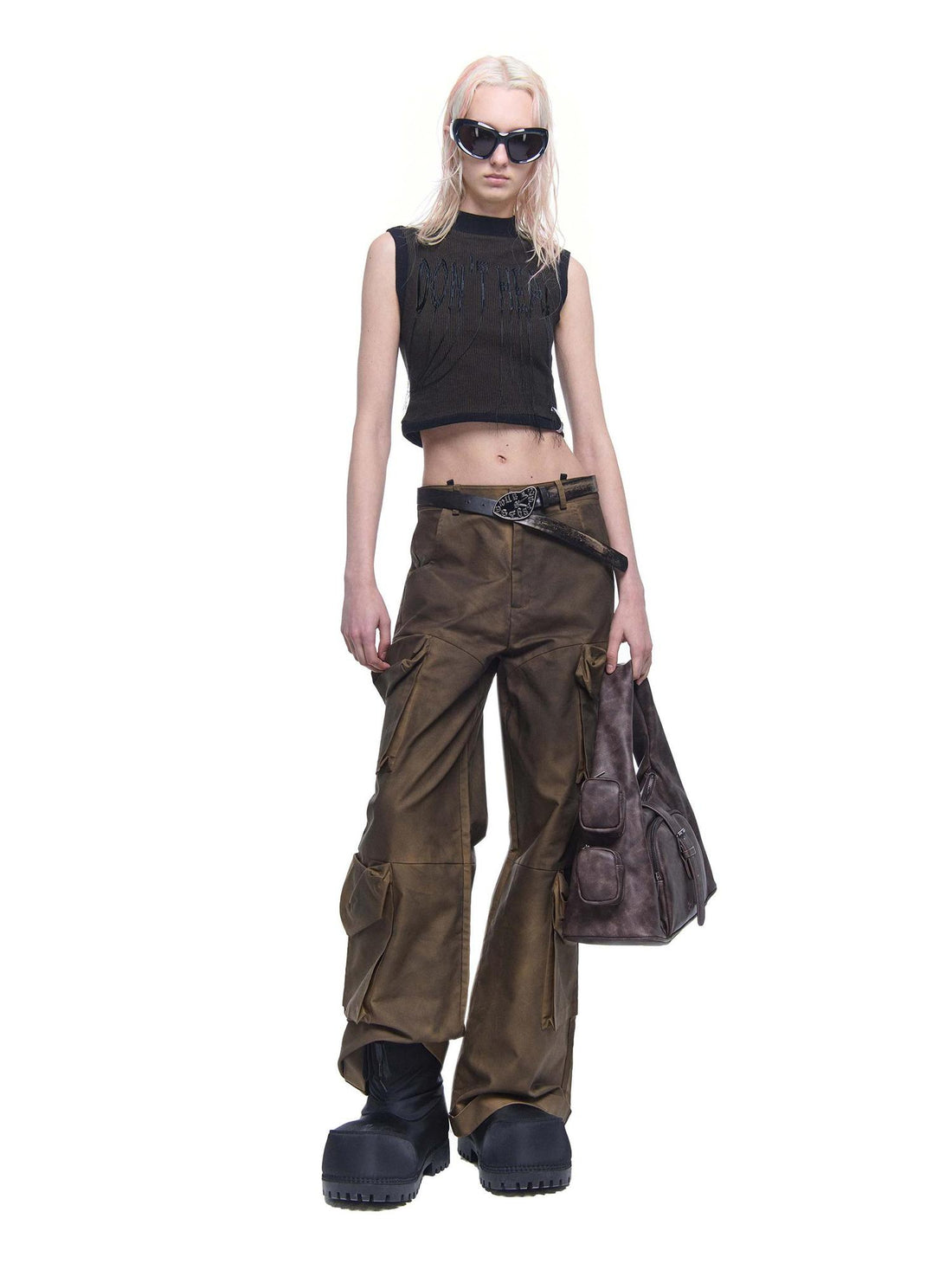 24ans Embroidered Fringe Knit Vest Sleeveless Colorblock