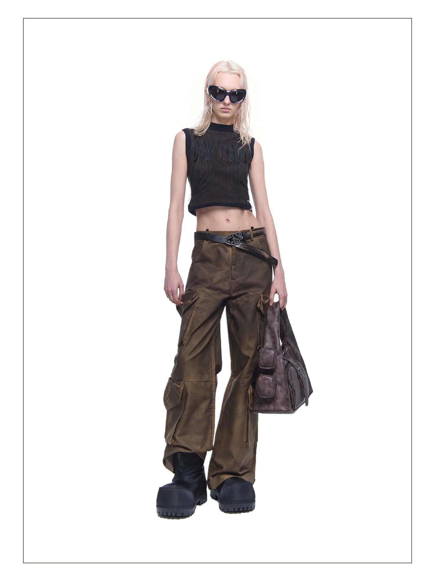 24ans Embroidered Fringe Knit Vest Sleeveless Colorblock