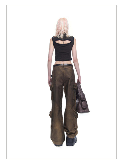 24ans Embroidered Fringe Knit Vest Sleeveless Colorblock