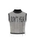 24ans Embroidered Fringe Knit Vest Sleeveless Colorblock MISSTT