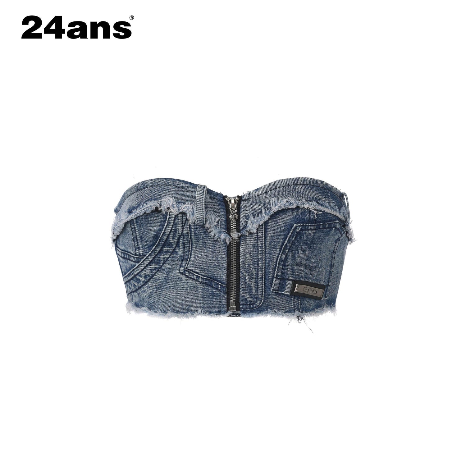 24ans_Enzyme_Stonewash_Frayed_Hem_Zipper_High_Waist_Women&