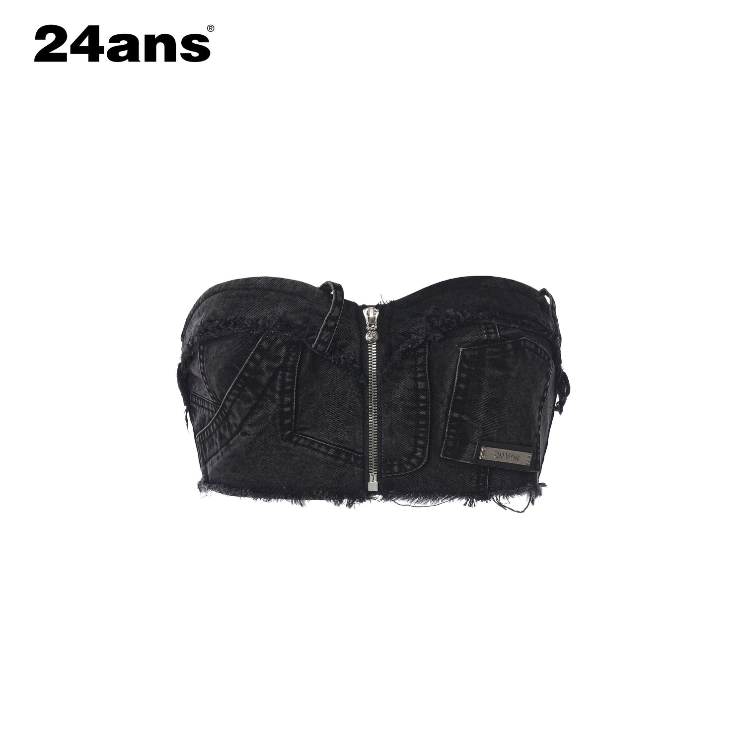 24ans_Enzyme_Stonewash_Frayed_Hem_Zipper_High_Waist_Women&