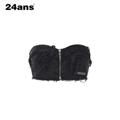 24ans_Enzyme_Stonewash_Frayed_Hem_Zipper_High_Waist_Women&
