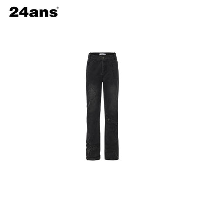 24ans_Enzyme_Stonewash_Frayed_Hem_Zipper_High_Waist_Women&