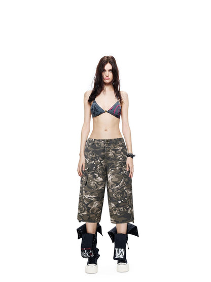 24ans Enzyme Washed Hand Distressed Custom Camo Women&