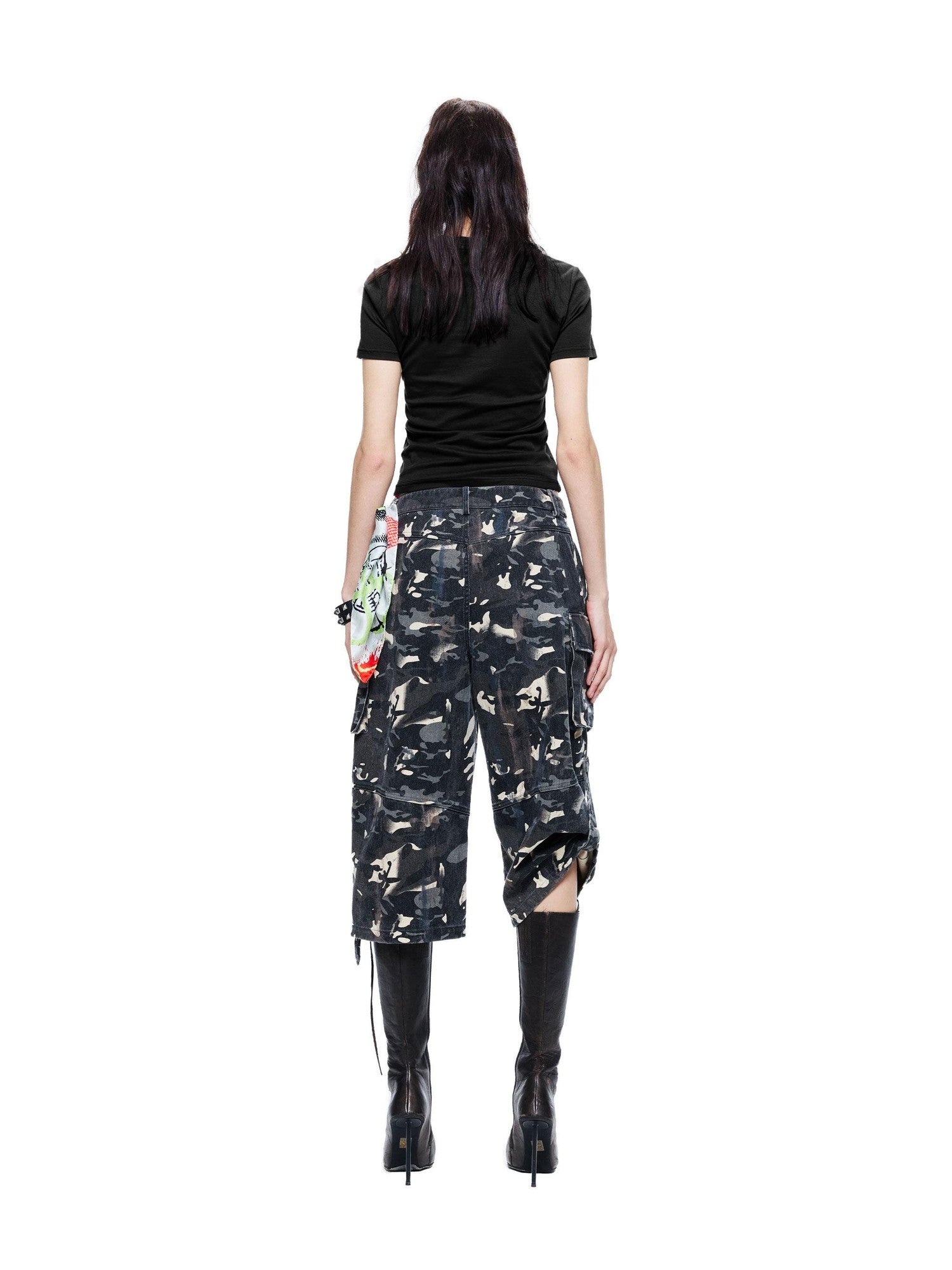 24ans Enzyme Washed Hand Distressed Custom Camo Women&