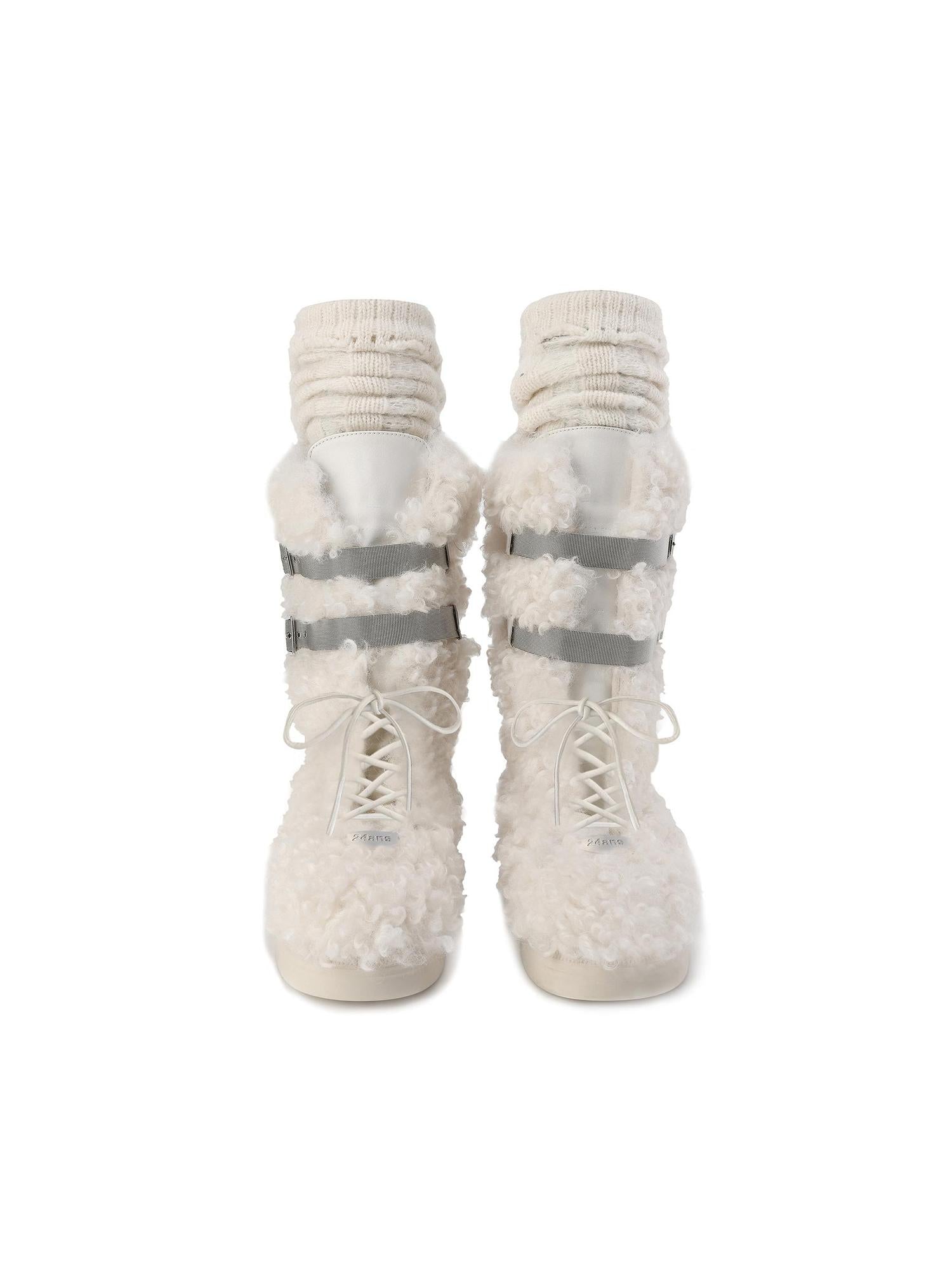 24ans Faux Fur Ankle Boots With 4cm Heel