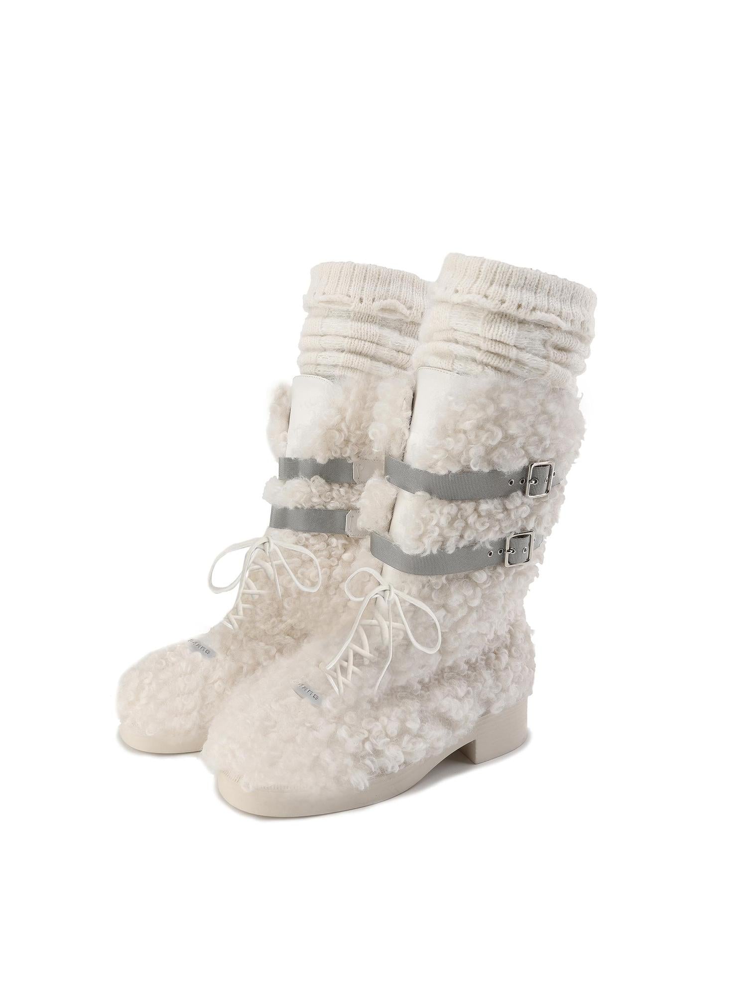 24ans Faux Fur Ankle Boots With 4cm Heel