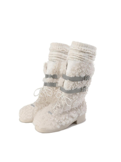 24ans Faux Fur Ankle Boots With 4cm Heel