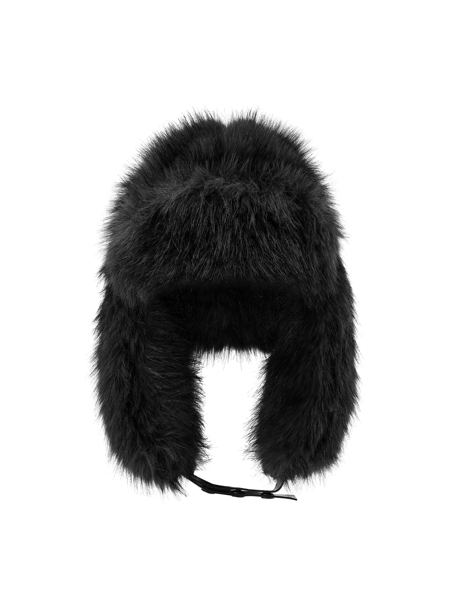 24ans Faux Fur Aviator Hat For Extreme Cold Weather Black-2
