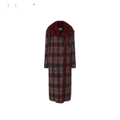 24ans_Faux_Fur_Collar_Plaid_Wool_Blend_Overcoat_MISSTT