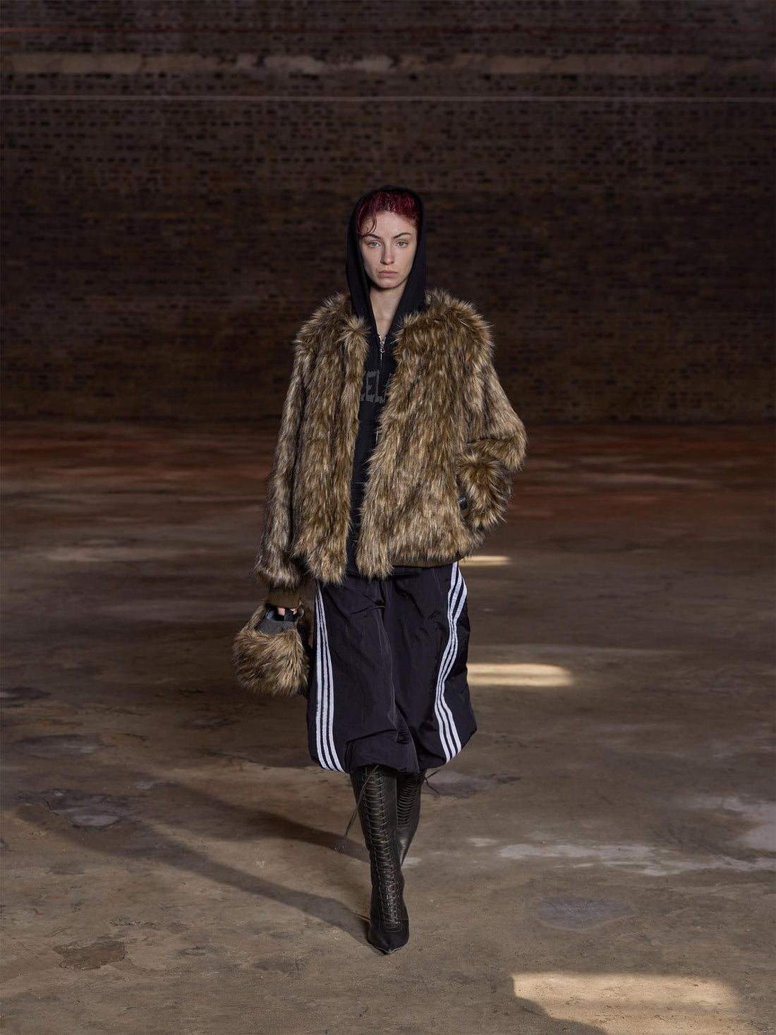 24ans Faux Fur Trim Detachable Hoodie Jacket