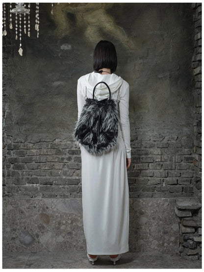 Fleece Trimmed Floral Print Hoodie and Maxi Skirt Set