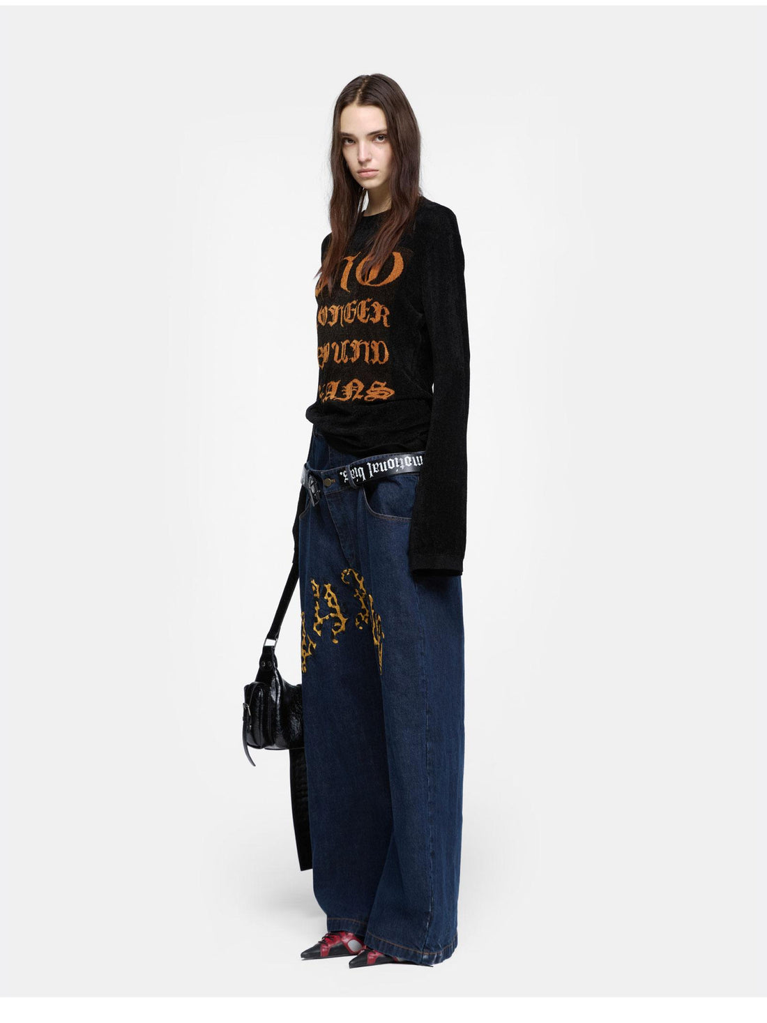 24ans Flocking Knit Long Sleeve Top