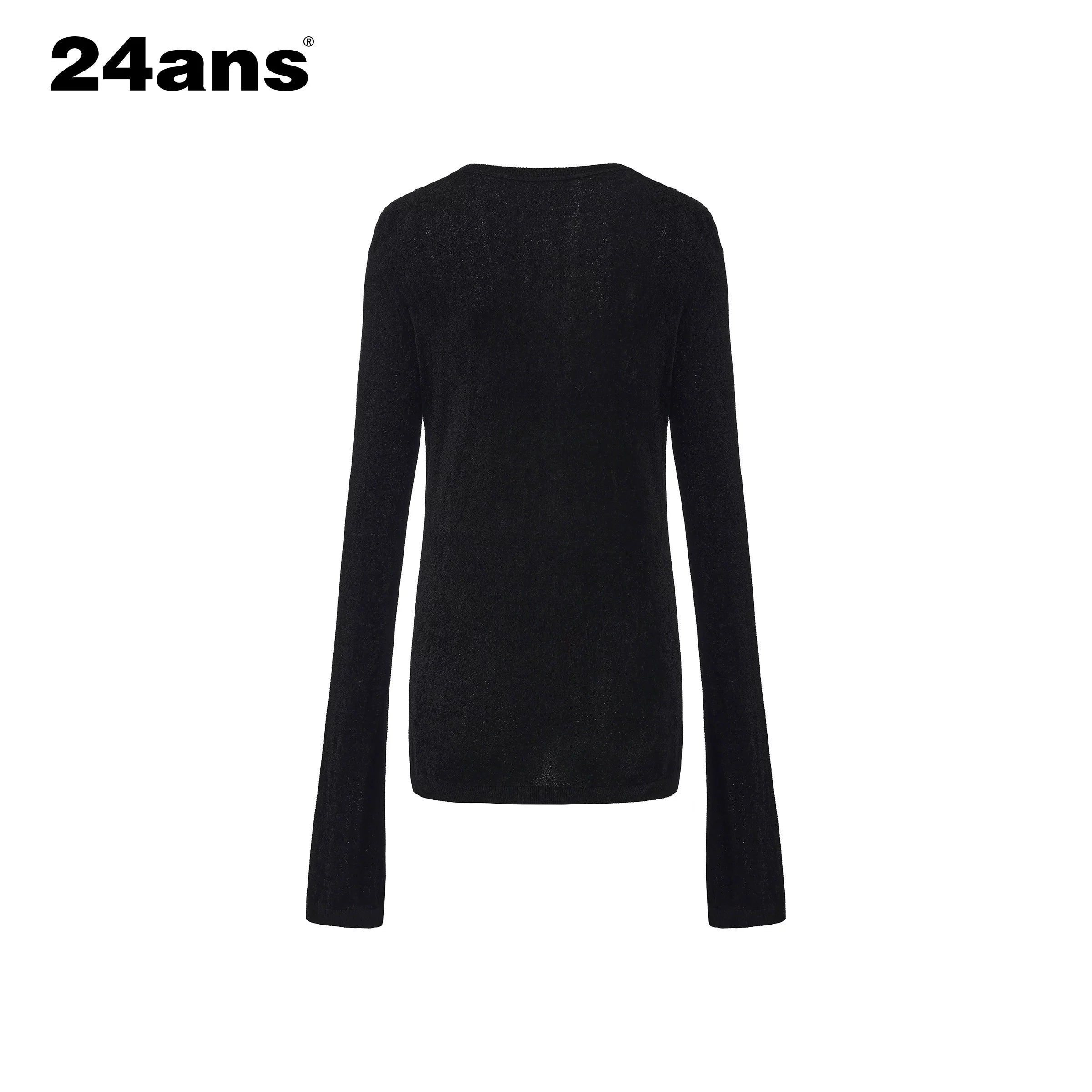 24ans Flocking Knit Long Sleeve Top MISSTT