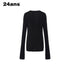 24ans Flocking Knit Long Sleeve Top MISSTT