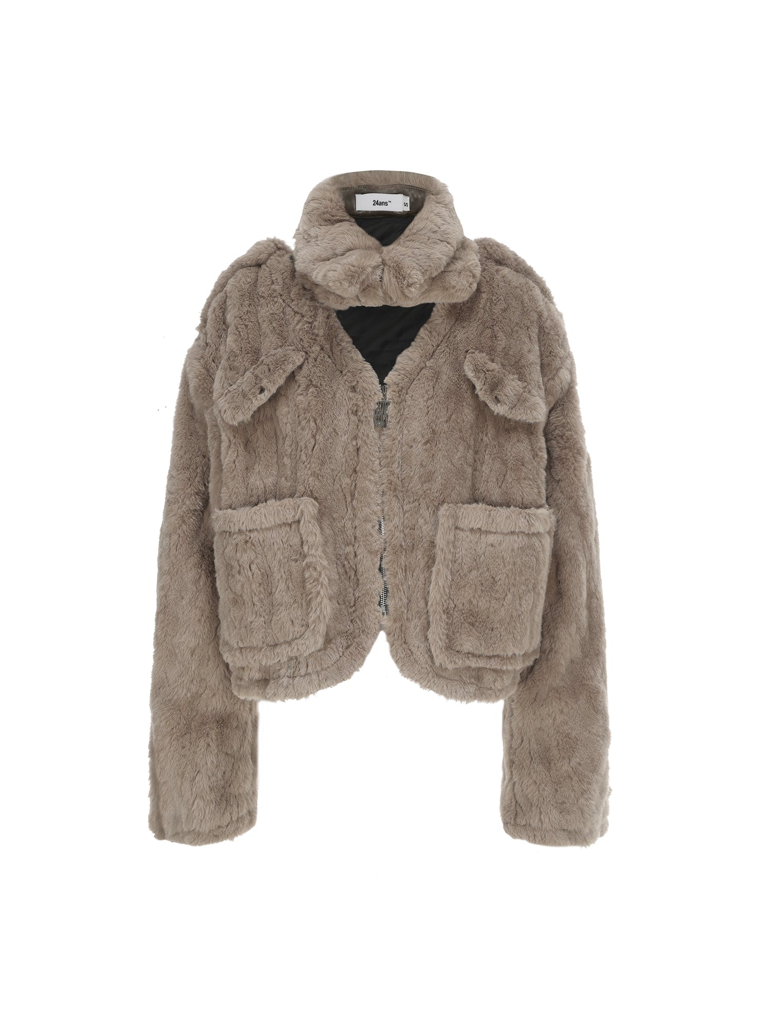 24ans Fluffy Brown Knit Winter Dress Set With Scarf MISSTT
