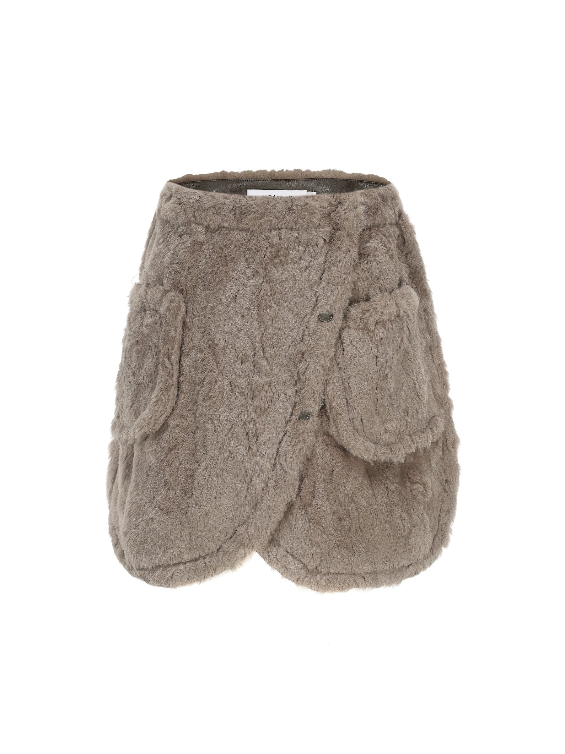 24ans Fluffy Brown Knit Winter Dress Set With Scarf MISSTT