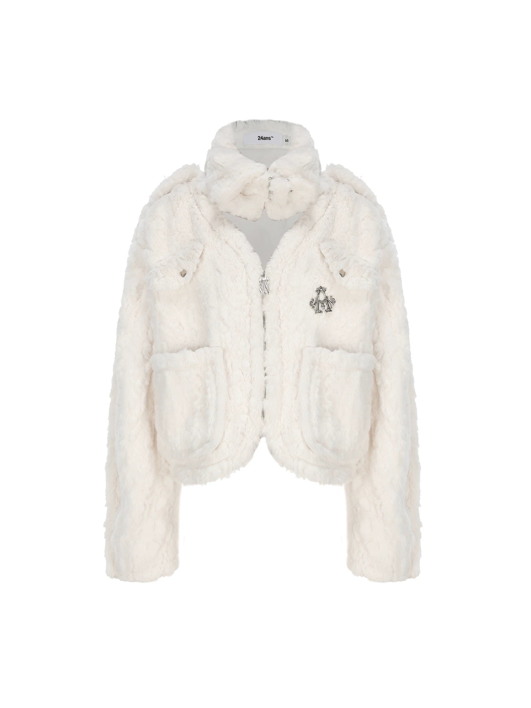 24ans Fluffy White Winter Lined Dress Set With Scarf MISSTT
