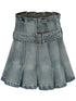Folded Hem Denim Skirt 100 Cotton