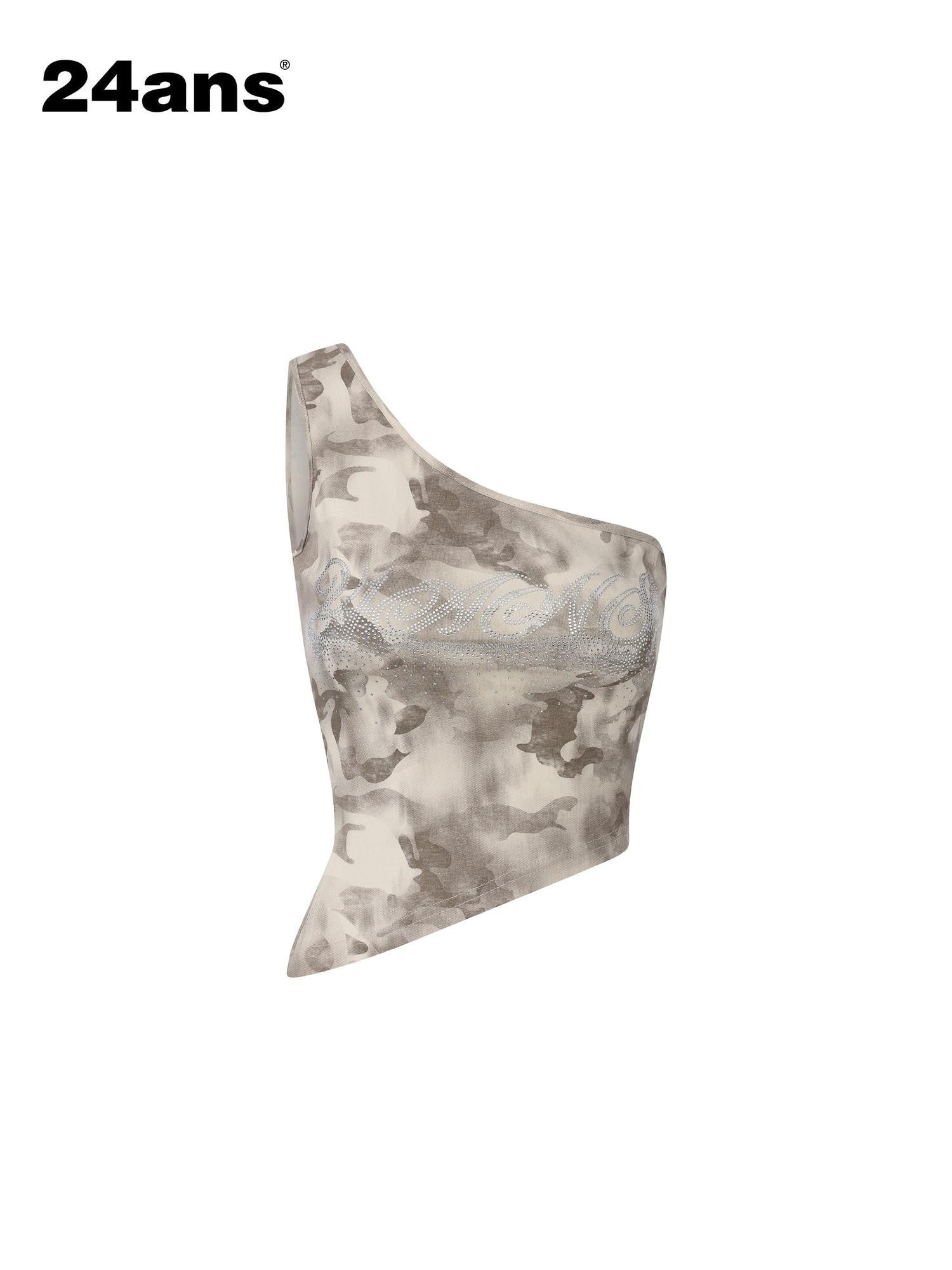 24ans Gradient Camouflage Beaded Enzyme Wash Women&