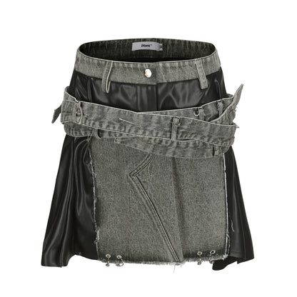 24ans_Grey_Brown_Backless_Denim_Structured_Skirt_Set_MISSTT