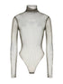 Hollow Out Mesh Long Sleeve Top With Lace Trim
