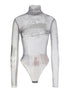 Hollow Out Mesh Long Sleeve Top With Lace Trim