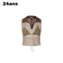 24ans_Honeycomb_Mesh_Contrast_Ribbed_Polo_Collar_Women&