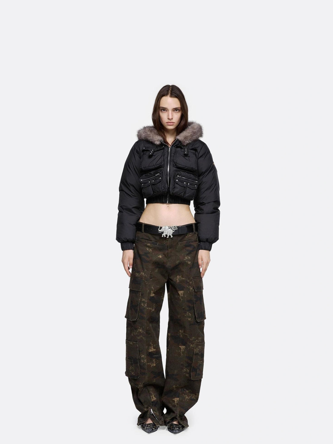 24ans Hooded Down Jacket With 3D Pockets Down Jacket