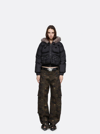 24ans Hooded Down Jacket With 3D Pockets Down Jacket