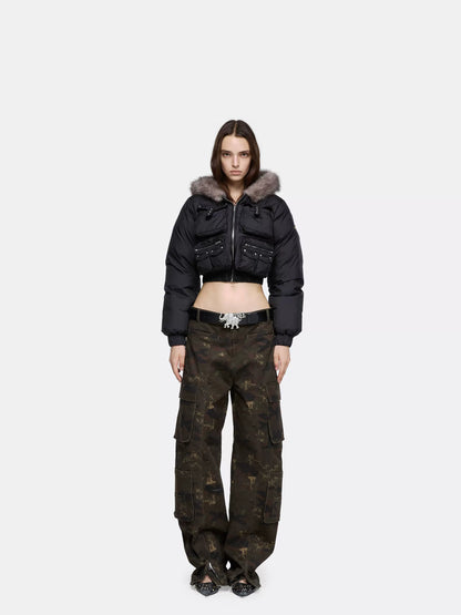 24ans Hooded Down Jacket With 3D Pockets Down Jacket-2